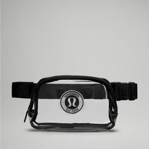 LULULEMON unisex clear belt bag Logo Black water resistant adjustable strap